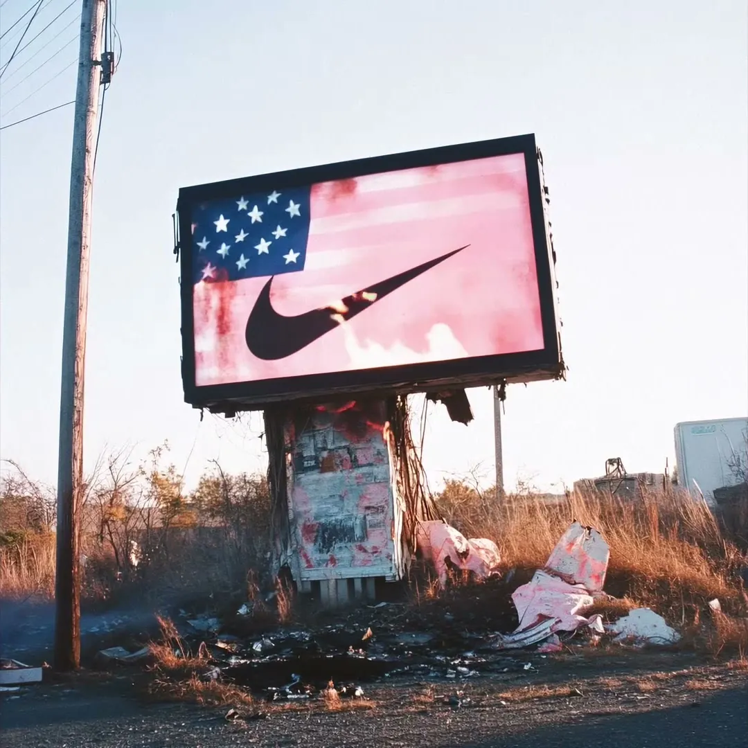 A Nike billboard on an empty lot, from the Nike Undivided concept film